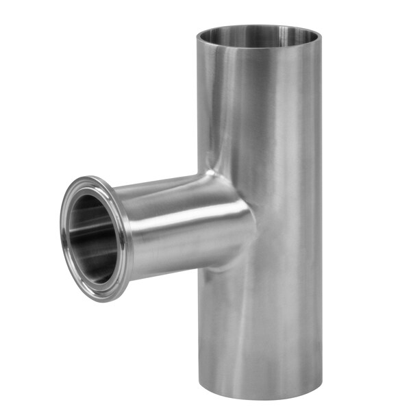 Steel & Obrien 3" x 2" BPE Ext. Tan. Clamp Outlet x Weld Reducing Tee, 316SS SF4 S7RWWK-3X2-PM-316 - main